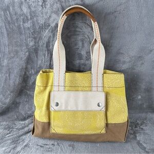 Fossil Lena Tote Bag Chartreuse Yellow Shoulder Bag‎ Vintage 90s Y2K Retro 90s